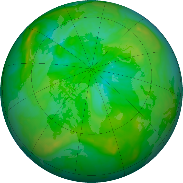 Arctic ozone map for 16 July 2014